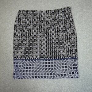 Charter Club Womens Skirt 14 Geometric Print Knee Length Business Casual Preppy